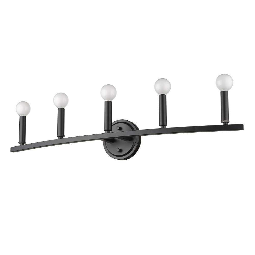 Sawyer 5-Light Matte Black Vanity