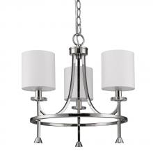  IN11041PN - Kara Indoor 3-Light Chandelier W/Shades & Crystal Bobeches In Polished Nickel