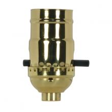  80/1022 - On-Off Push Thru Socket; 1/8 IPS; 3 Piece Stamped Solid Brass; Polished Brass Finish; 660W; 250V