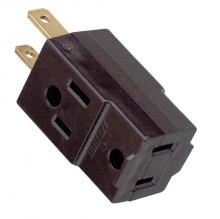  90/1119 - Triple Cube Tap; Brown Finish; Polarized; 15A; 125V