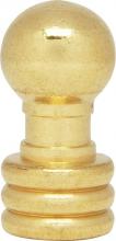  90/1386 - Ball Knob Finial; Burnished And Lacquered; 1-1/8" Height; 1/4-27