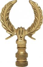  90/1745 - U-Shaped Leaf Brass Finial; 2-3/4" Height; 1/4-27; Polished Brass Finish