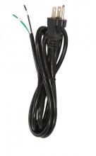  90/2085 - 8 Foot 18/3 SVT 105C Heavy Duty Cord Set; Black Finish; 100 Carton; 3 Prong Molded Plug; Stripped