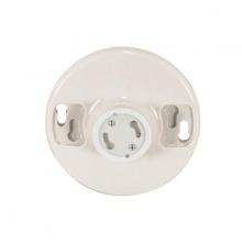  90/2579 - 4 Terminal Keyless White Phenolic GU24 Ceiling Receptacle; Screw Terminals; 4-3/8" Diameter;