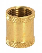  90/614 - Brass Coupling; 7/8" Long; 3/8 IP; Burnished And Lacquered