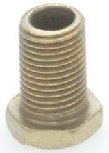  90/638 - Steel Hexagon Head Nipple; Brass Plated; 1/8 IP; 1/2" x 5/8" Overall