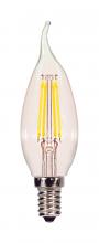  S21722 - 4.5 Watt CA10 LED; Clear; Candelabra base; 5000K; 120 Volt; 2-Card