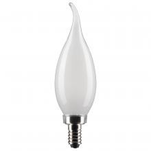  S21843 - 4 Watt CA10 LED; Frosted; Candelabra Base; 2700K; 350 Lumens; 120 Volt; 2-Pack