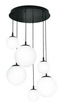  LRTP99MBBKRND6 - Loretto 6 Light Round Pendant,120V,Black