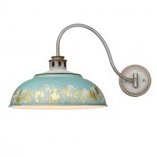 Golden 0865-A1W AGV-TEAL - Kinsley 1 Light Articulating Wall Sconce in Aged Galvanized Steel with Antique Teal Shade