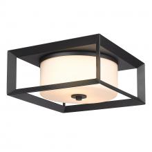 Golden 2073-OFM NB-OP - Smyth Outdoor Flush Mount in Natural Black with Opal Glass