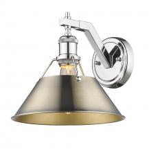 Golden 3306-1W CH-AB - Orwell CH 1 Light Wall Sconce in Chrome with Aged Brass shade