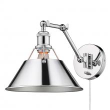 Golden 3306-A1W CH-CH - Orwell CH 1 Light Articulating Wall Sconce in Chrome with Chrome shade