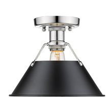 Golden 3306-FM CH-BLK - Orwell CH Flush Mount in Chrome with Matte Black shade