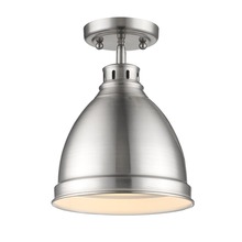 Golden 3602-FM PW-PW - Duncan Flush Mount in Pewter with a Pewter Shade
