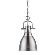 Golden 3602-S PW-PW - Duncan Small Pendant with Chain in Pewter with a Pewter Shade