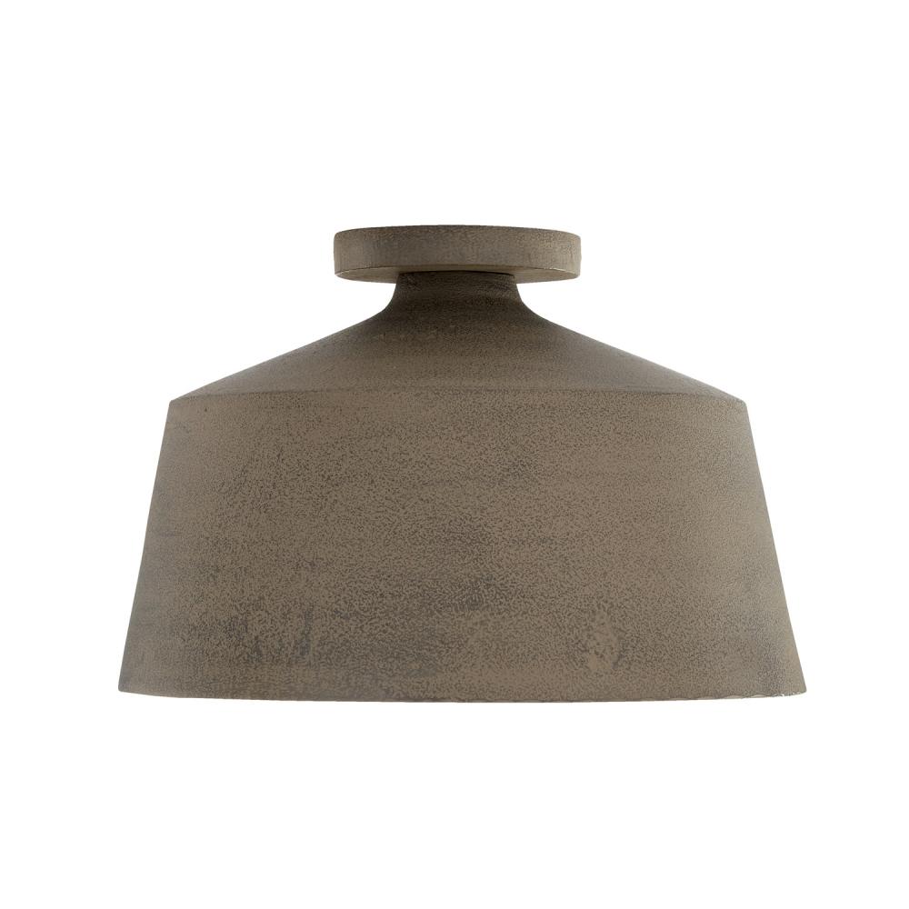 1-Light Tapered Metal Semi Flush in Clay