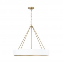 Capital 453041RE - 4-Light Modern Circular Metal Chandelier in Matte White with Painted Matte Brass Interior