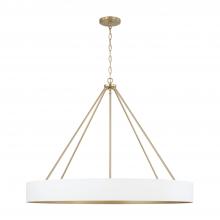 Capital 453061RE - 6-Light Modern Circular Metal Chandelier in Matte White with Painted Matte Brass Interior