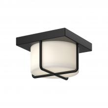  FM45907-BK/OP - Regalo 7-in Black/Opal Glass LED Flush Mount