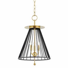 Hudson Valley 1014-AGB/BK - 3 LIGHT PENDANT