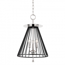 Hudson Valley 1014-PN/BK - 3 LIGHT PENDANT