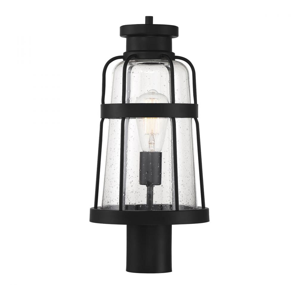 Quinton 1-Light Outdoor Post Lantern in Matte Black Outdoor