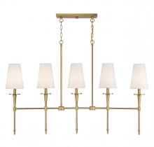  V6-L1-5609-5-322 - Trundle 5-Light Linear Chandelier in Warm Brass