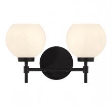  V6-L8-9621-2-BK - Hannah 2-Light Bathroom Vanity Light in Matte Black