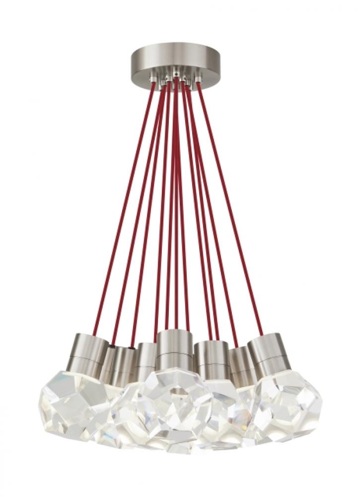 Modern Kira dimmable LED Ceiling Pendant Light in a Satin Nickel/Silver Colored finish