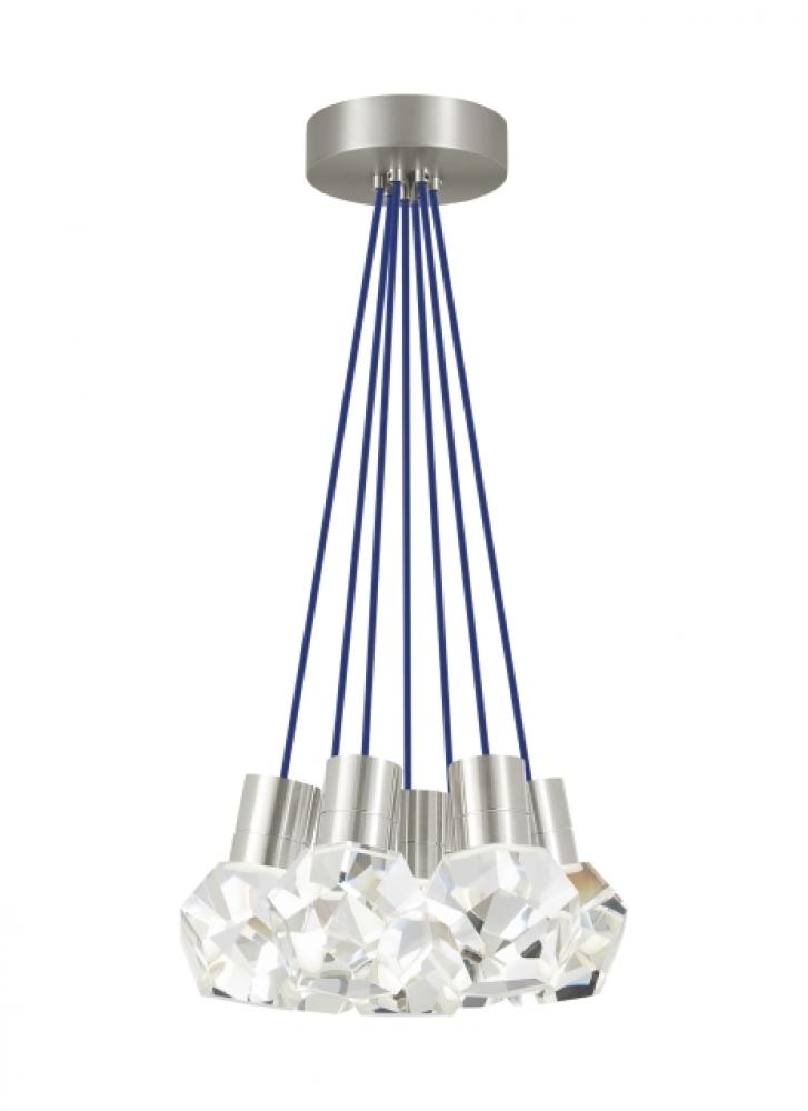 Modern Kira dimmable LED Ceiling Pendant Light in a Satin Nickel/Silver Colored finish