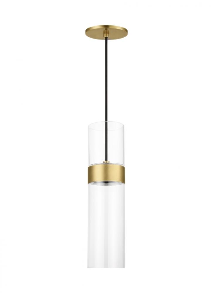 Manette Modern dimmable LED Medium Ceiling Pendant Light in a Natural Brass/Gold Colored finish