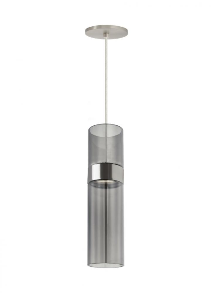 Manette Modern dimmable LED Medium Ceiling Pendant Light in a Satin Nickel/Silver Colored finish