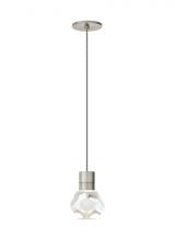 Visual Comfort & Co. Modern Collection 700TDKIRAP1IS-LED930 - Modern Kira dimmable LED Ceiling Pendant Light in a Satin Nickel/Silver Colored finish