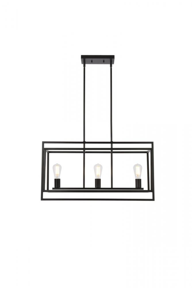 Voir 3 Lights Pendant in Black