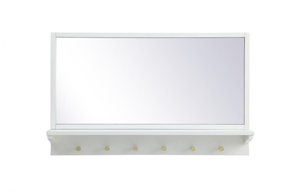 Entryway Mirror with Shelf 34 Inchx21 Inch in White
