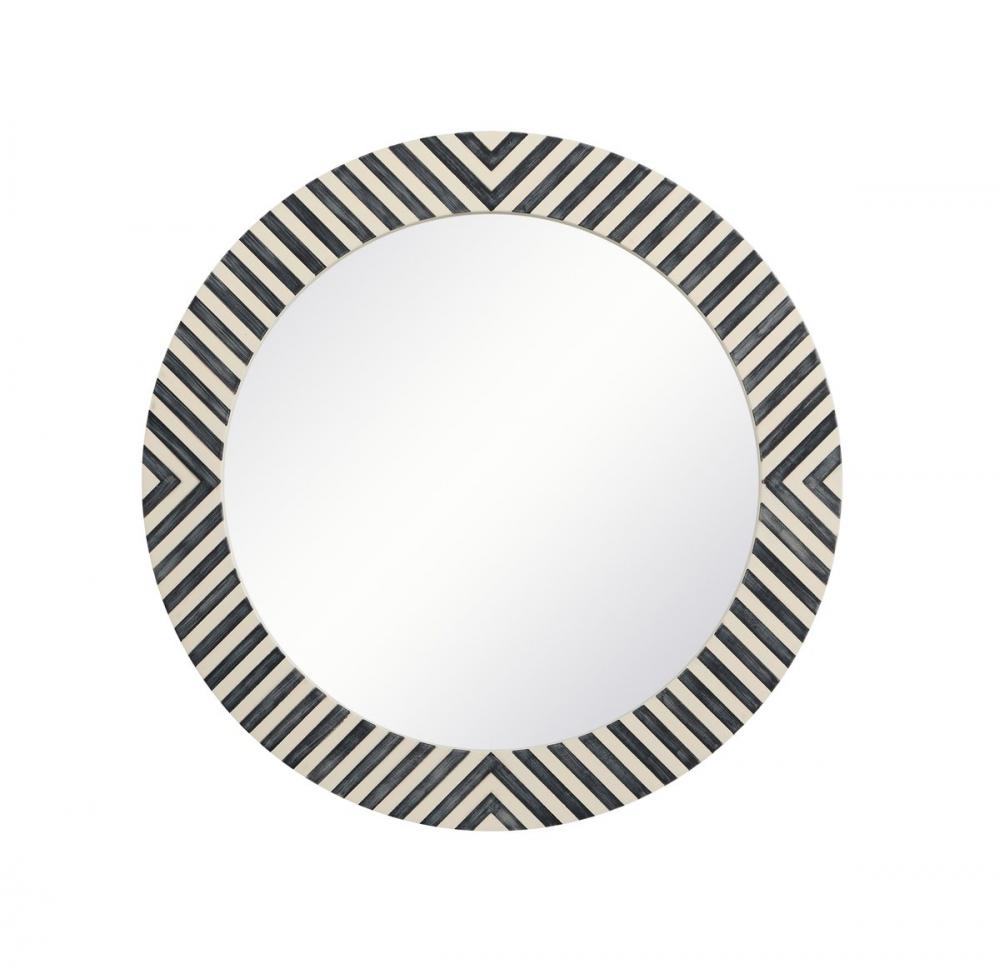 Round Mirror 28 Inch in Chevron