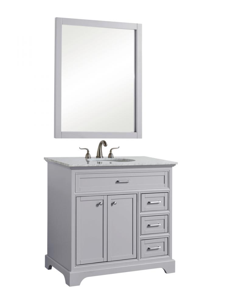 36 In. Single Bathroom Vanity Set in Light Grey