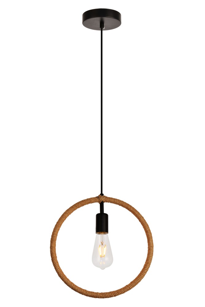 Gerrit Collection Pendant D12.4 H12.8 Lt:1 Black and Brown Finish