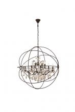  1130G43RI-GT/RC - Geneva 18 Light Rustic Intent Chandelier Golden Teak (Smoky) Royal Cut Crystal