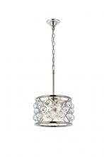  1214D12PN/RC - Madison 3 light polished Nickel Pendant Clear Royal Cut Crystal