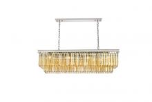  1232D50PN-GT/RC - Sydney 12 Light Polished Nickel Chandelier Golden Teak (Smoky) Royal Cut Crystal