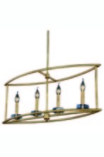  1493D32GI - Bjorn Collection Chandelier L:32 W:10 H:65 Lt:4 Golden Iron Finish Royal Cut Clear