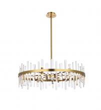 Elegant 2200D36SG - Serena 36 Inch Crystal Round Chandelier in Satin Gold