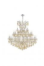  2800G52C-GT/RC - Maria Theresa 41 Light Chrome Chandelier Golden Teak (Smoky) Royal Cut Crystal