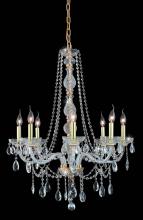  7958D28G/RC - Verona 8 Light Gold Chandelier Clear Royal Cut Crystal