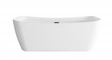  BT10467GW-MBK - 67 inch Soaking Bathtub in Glossy White with Matte Black Trim