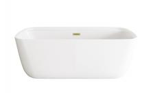  BT10567GW-BGD - 67 inch Soaking Bathtub in Glossy White with Brushed Gold Trim