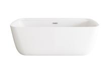  BT10567GW-BNK - 67 inch Soaking Bathtub in Glossy White with Brushed Nickel Trim