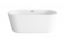  BT10659GW-BNK - 59 inch Soaking Bathtub in Glossy White with Brushed Nickel Trim